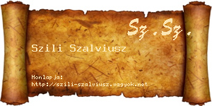 Szili Szalviusz névjegykártya